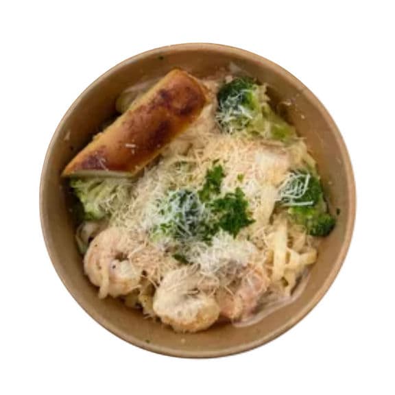 Shrimp Alfredo W/ Broccoli & Mushrooms
